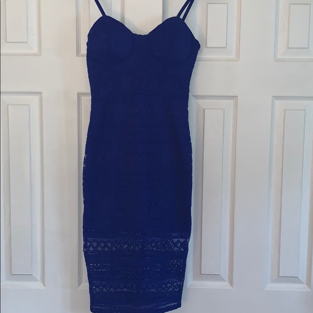 Royal blue lace dress
